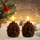 🎅2024 Christmas Promos🔥Flameless Pinecone Candles Battery Operated