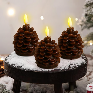 🎅2024 Christmas Promos🔥Flameless Pinecone Candles Battery Operated