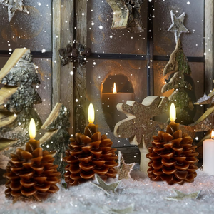 🎅2024 Christmas Promos🔥Flameless Pinecone Candles Battery Operated